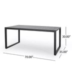 Ensemble de salle à manger d'extérieur moderne en aluminium Christopher Knight Home Bennett 7 pièces avec corde tressée, noir/gris