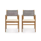Christopher Knight Home Holomn Set da pranzo da 7 pezzi in acacia rustico con cuscini