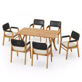 Christopher Knight Home Holomn 7 Pieces Rustic Patio Acacia Dining Set with Cushions
