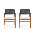 Christopher Knight Home Adeline Set da Pranzo da Esterno Rustico 7 Pezzi in Acacia con Imbottitura