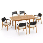 Christopher Knight Home Maria 7 Pieces Rustic Patio Acacia Expandable Dining Set