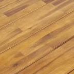 Christopher Knight Home Marley Ensemble de salle à manger moderne 7 pièces en bois d'acacia et polypropylène, teck/noir