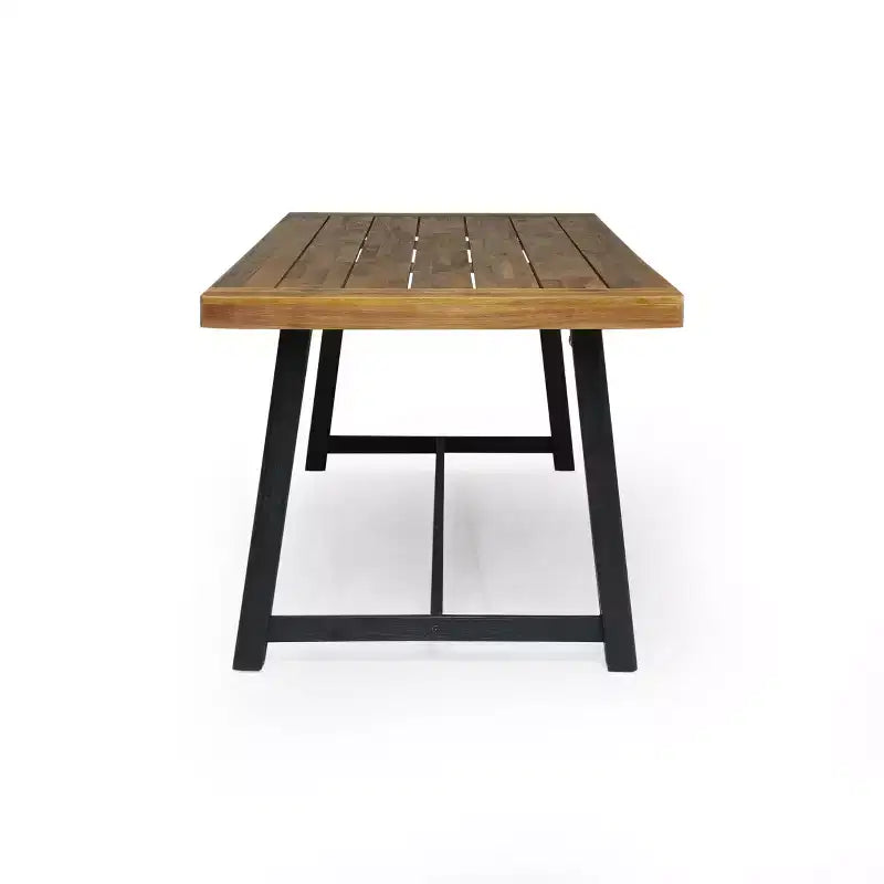Christopher Knight Home Marley Ensemble de salle à manger moderne 7 pièces en bois d'acacia et polypropylène, teck/noir