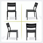 Crestlive Products Set da Pranzo Espandibile da 9 Pezzi per Esterni in Alluminio con Tavolo Rettangolare da 6 a 8 Posti e Sedie