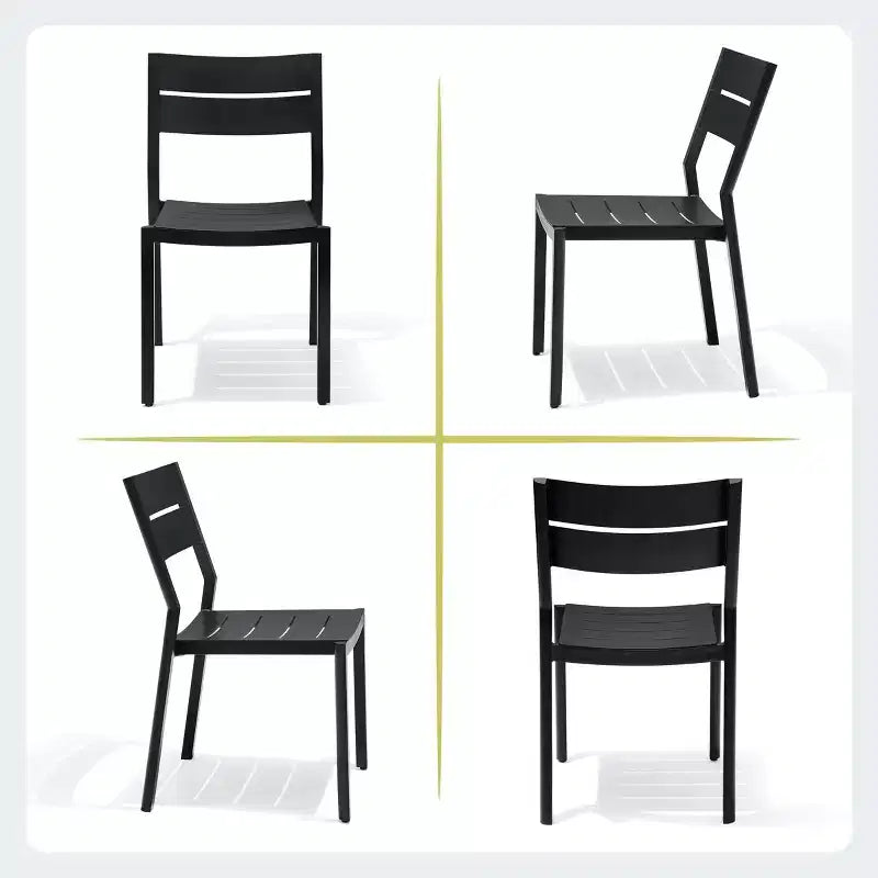 Crestlive Products Set da Pranzo Espandibile da 9 Pezzi per Esterni in Alluminio con Tavolo Rettangolare da 6 a 8 Posti e Sedie
