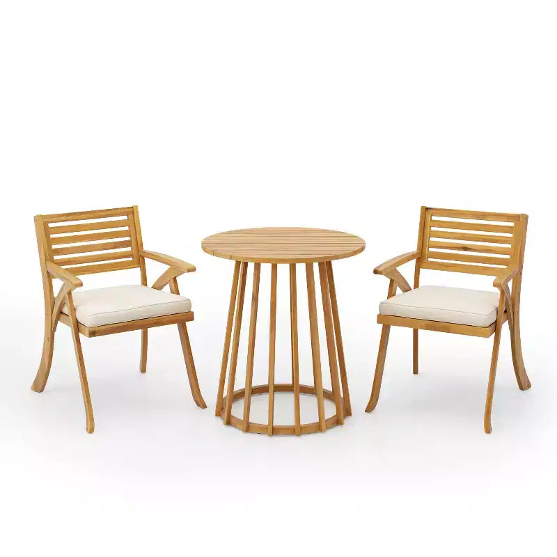 Christopher Knight Home Zephyr Outdoor Acacia Wood Dining Set with Cushions, Teak