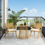 Christopher Knight Home Ensemble de salle à manger d'extérieur Zephyr en bois d'acacia avec coussins, teck