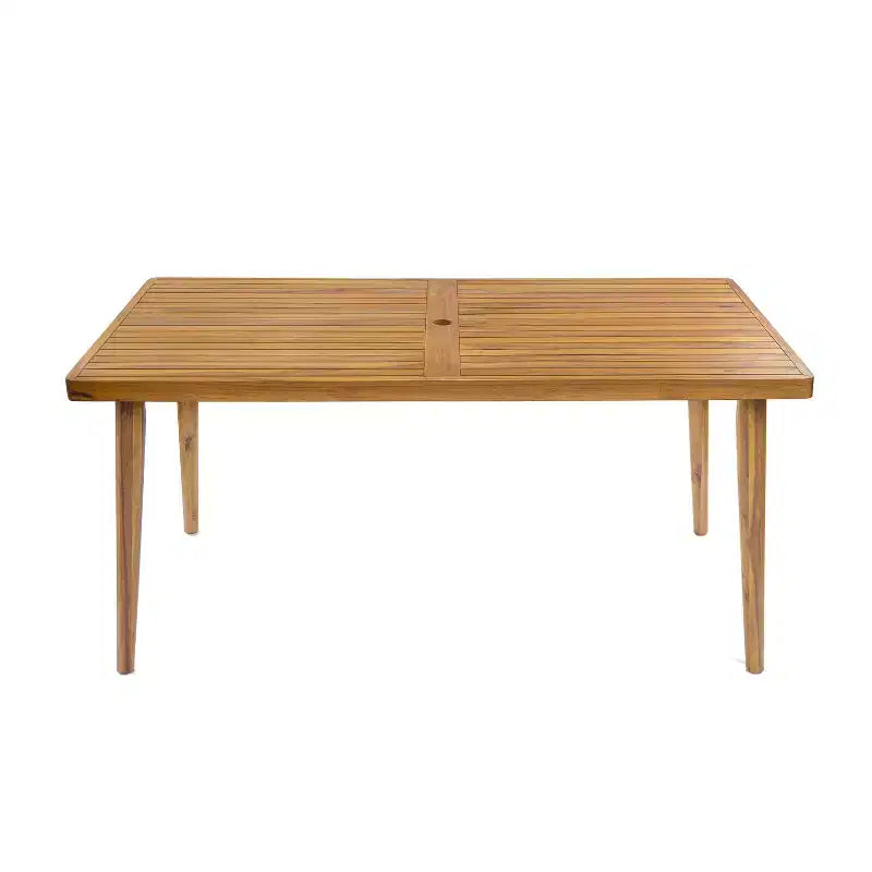 Set da pranzo da esterno a 7 pezzi in acacia e plastica di polipropilene Christopher Knight Home Maya
