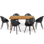 Christopher Knight Home Maya 7 Pieces Outdoor Acacia and Polypropelene Plastic Dining Set