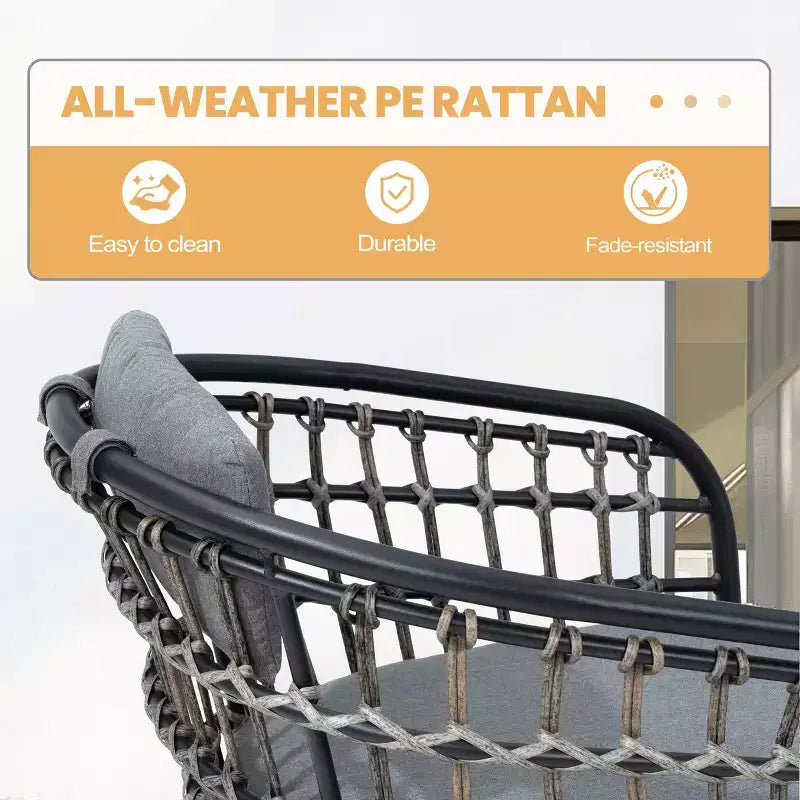 Crestlive Products Set da pranzo espandibile da 9 pezzi per patio, tavolo rettangolare da esterno in alluminio da 6-8 posti con sedie in rattan