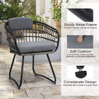 Crestlive Products Set da pranzo espandibile da 9 pezzi per patio, tavolo rettangolare da esterno in alluminio da 6-8 posti con sedie in rattan