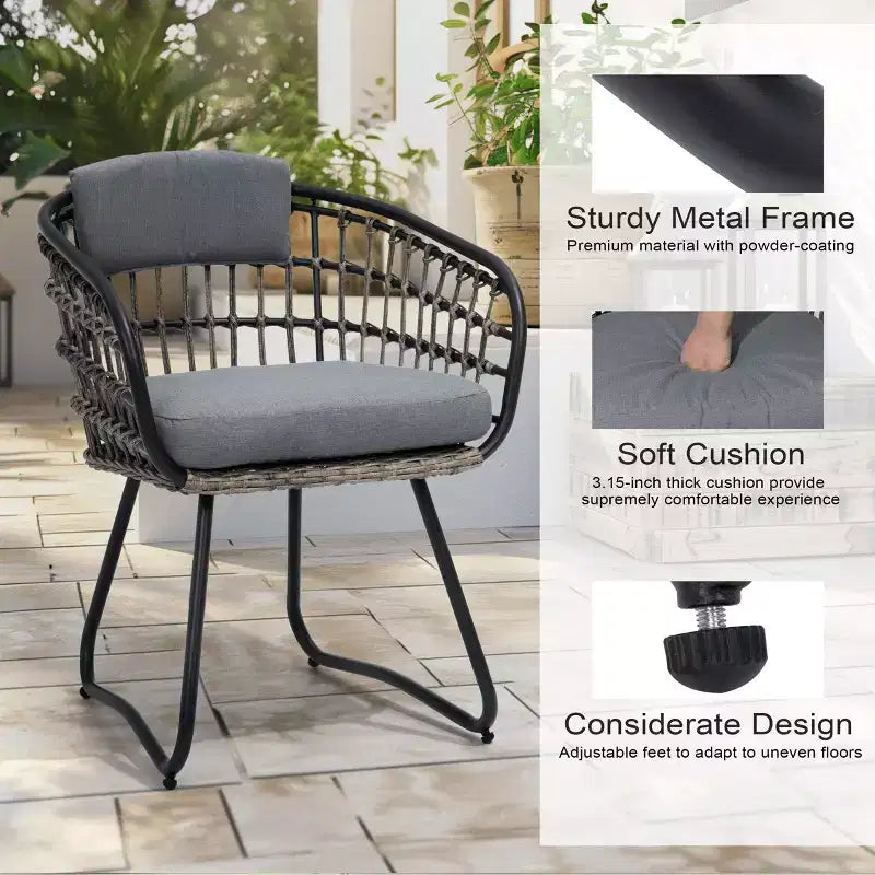 Crestlive Products Set da pranzo espandibile da 9 pezzi per patio, tavolo rettangolare da esterno in alluminio da 6-8 posti con sedie in rattan