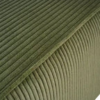 Pouf/poggiapiedi quadrato Hayes in velluto a coste e legno, verde oliva