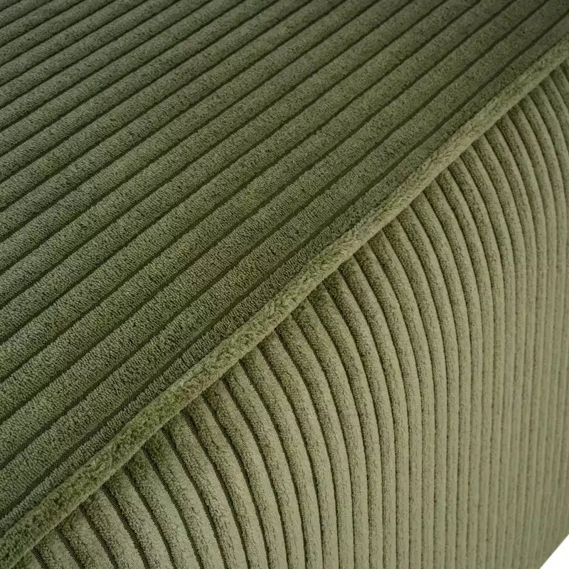 Pouf/poggiapiedi quadrato Hayes in velluto a coste e legno, verde oliva