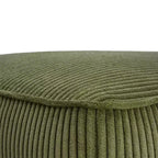 Pouf/poggiapiedi quadrato Hayes in velluto a coste e legno, verde oliva