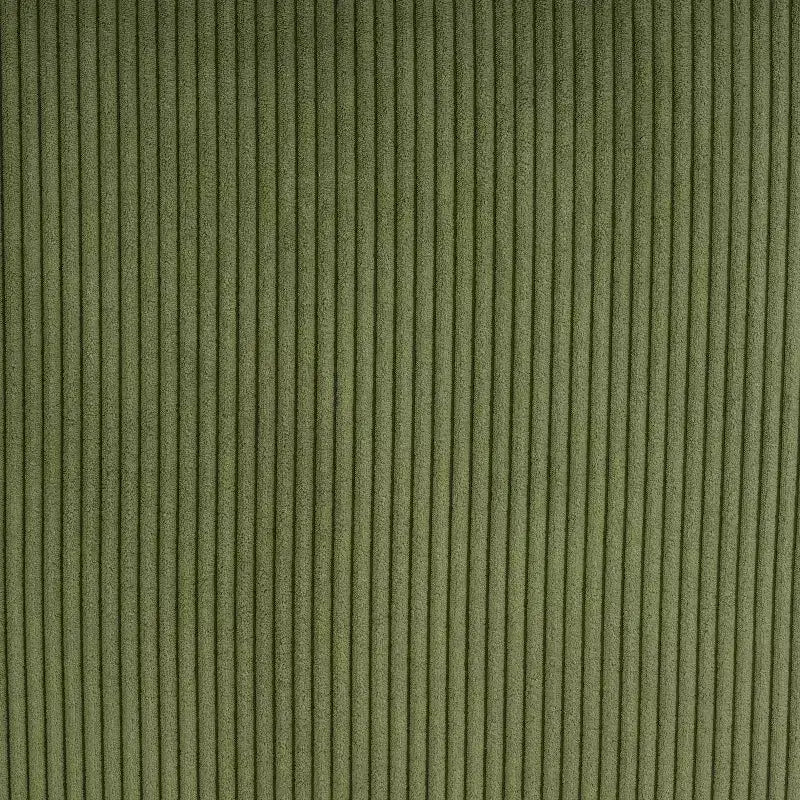Pouf/poggiapiedi quadrato Hayes in velluto a coste e legno, verde oliva