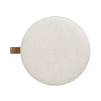 Pouf contenitore rotondo imbottito da 14 pollici con accenti in pelle