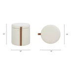 Pouf contenitore rotondo imbottito da 14 pollici con accenti in pelle