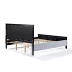 Letto a piattaforma in legno di gomma imbottito contemporaneo Verve con testiera
