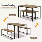 Ensemble de salle à manger EROMMY pour 4 à 6 personnes, table extra-longue avec 2 bancs