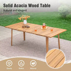 Ensemble de salle à manger d'extérieur Captiva Designs avec chaises en rotin et 1 table rectangulaire en bois d'acacia