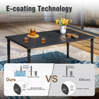 Captiva Designs Set da pranzo da esterno 7 pezzi con tavolo rettangolare con piano a doghe e sedie fisse in textilene grigio