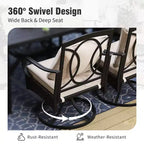 Captiva Designs Set 9 Pezzi Tavolo Quadrato Spazioso con Piano a Doghe in Metallo e Sedie in Rattan e Metallo con Cuscini Spessi
