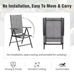Captiva Designs Tavolo Quadrato in Metallo 9pz con Piano a Doghe Spazioso, Foro per Ombrellone e Sedie Pieghevoli Reclinabili in Tessuto Sling