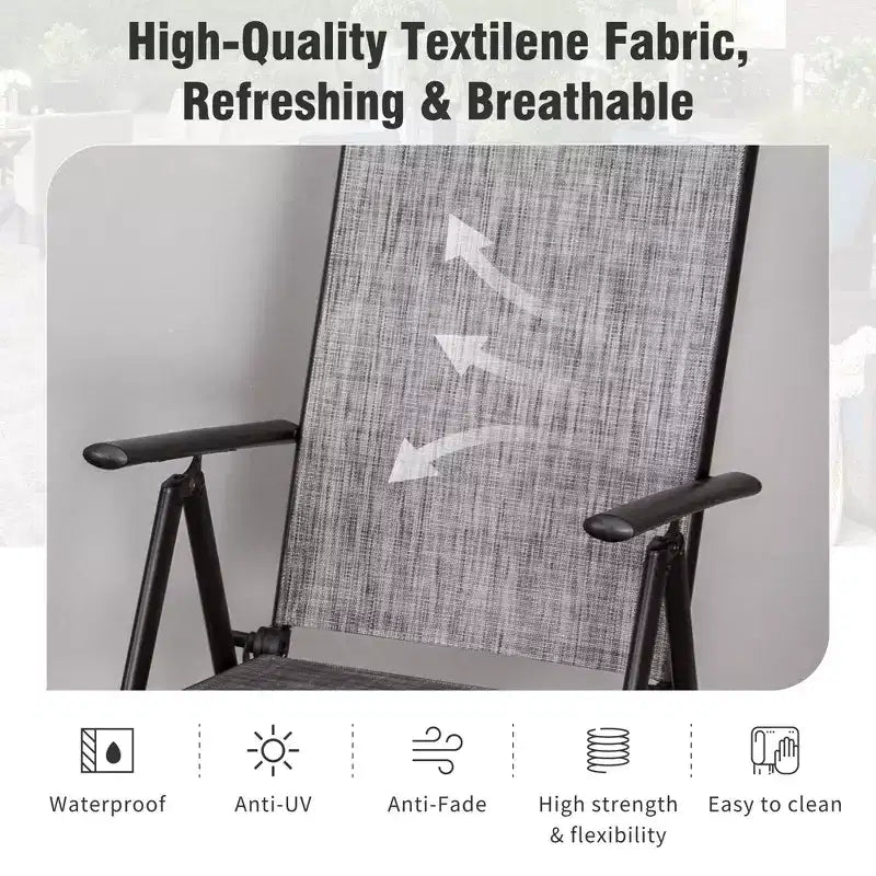 Sedie in acciaio con schienale floreale per esterni Captiva Designs, con spessa imbottitura per seduta e schienale