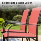 Captiva Designs Set da Pranzo da Esterno 7 Pezzi con Tavolo Rettangolare con Piano a Doghe e Sedie Fisse in Tessuto Traspirante