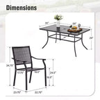 Captiva Designs Set da 8 Pezzi per Esterni: Tavolo da Pranzo Rettangolare in Acciaio, Sedie Girevoli in Rattan e Ombrellone Beige