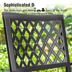 Set da pranzo da esterno Captiva Designs da 7 pezzi con tavolo rettangolare con piano a doghe e sedie impilabili in metallo