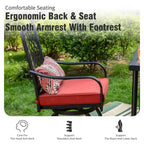 Captiva Designs Ensemble de 5 pièces pour patio extérieur avec table de bar rectangulaire en acier et chaises hautes