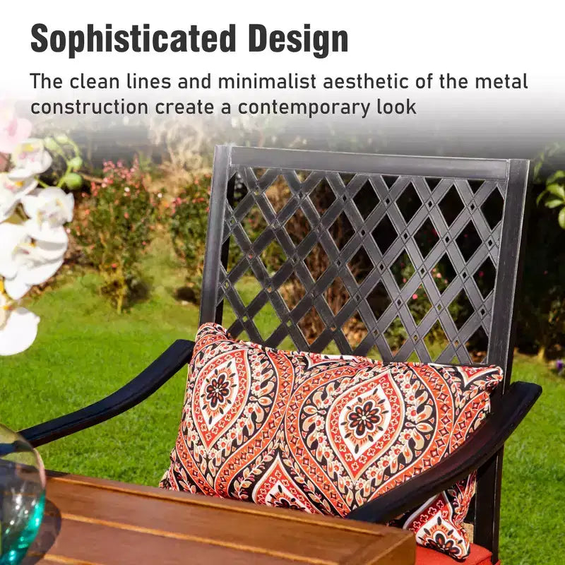 Captiva Designs Ensemble de 5 pièces pour patio extérieur avec table de bar rectangulaire en acier et chaises hautes