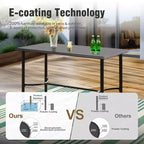 Captiva Designs Ensemble de 5 pièces pour patio extérieur avec table de bar rectangulaire en acier et chaises hautes