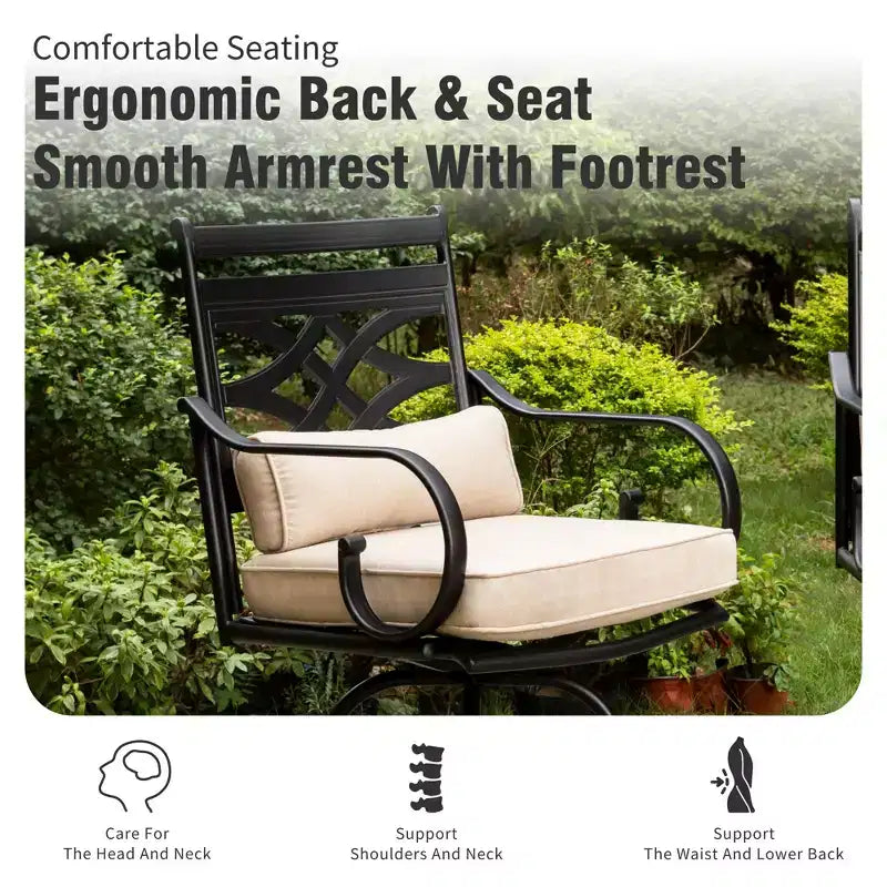 Captiva Designs Ensemble de 5 pièces pour patio extérieur avec table de bar rectangulaire en acier et chaises hautes