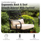 Captiva Designs Ensemble de 5 pièces pour patio extérieur avec table de bar rectangulaire en acier et chaises hautes