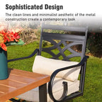 Captiva Designs Ensemble de 5 pièces pour patio extérieur avec table de bar rectangulaire en acier et chaises hautes