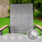 Captiva Designs Tavolo rettangolare 7 pezzi con piano a doghe regolabile e sedie in alluminio textilene grigio