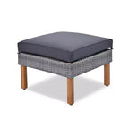 Ensemble de meubles de patio 9 pièces en rotin résistant aux intempéries Whisen et canapé sectionnel d'extérieur avec table basse et coussins - Gris