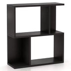 1/2 PZ Libreria a 3 livelli Scaffale geometrico Tavolino con ripiani a giorno Espositore nero