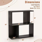 1/2 PZ Libreria a 3 livelli Scaffale geometrico Tavolino con ripiani a giorno Espositore nero
