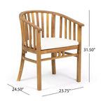 Christopher Knight Home Tamaron Ensemble de salle à manger d'extérieur extensible 7 pièces en bois d'acacia avec coussins, teck et crème