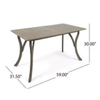 Christopher Knight Home Zain Set da Pranzo da Esterno a 7 Pezzi in Legno di Acacia e Vimini con Cuscini