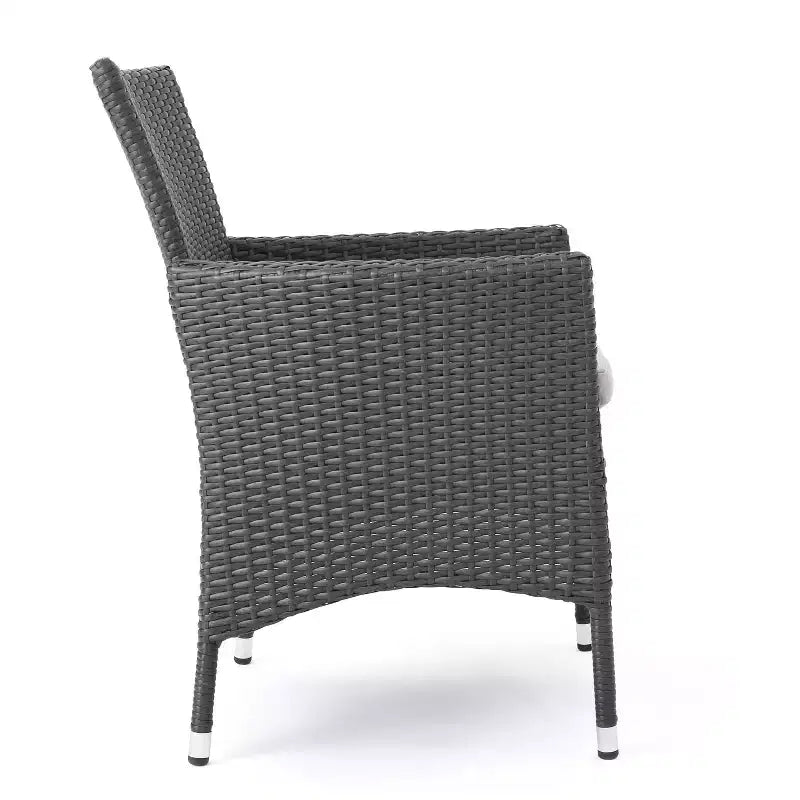 Christopher Knight Home Zain Set da Pranzo da Esterno a 7 Pezzi in Legno di Acacia e Vimini con Cuscini