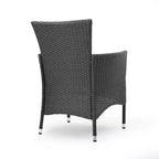 Christopher Knight Home Zain Set da Pranzo da Esterno a 7 Pezzi in Legno di Acacia e Vimini con Cuscini