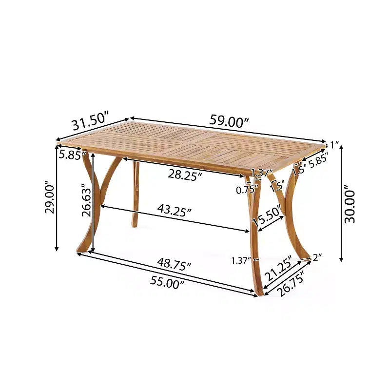 Christopher Knight Home Zain Set da Pranzo da Esterno a 7 Pezzi in Legno di Acacia e Vimini con Cuscini