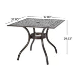Christopher Knight Home Bogota Set da pranzo da esterno in alluminio pressofuso a 5 pezzi con foro per ombrellone