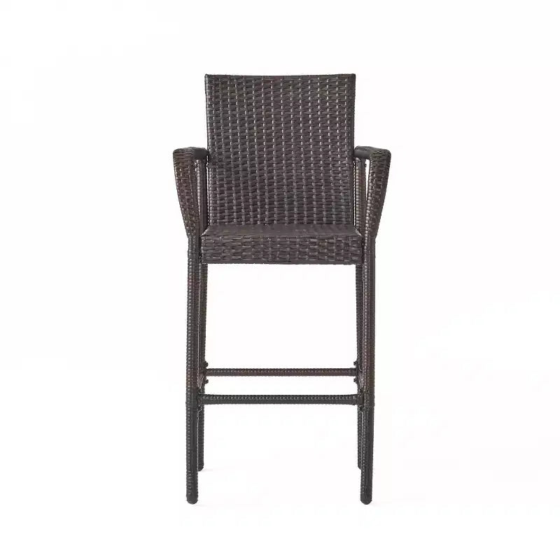 Christopher Knight Home Set Bar Quadrato da Esterno a 5 Pezzi in Vimini Colbin, Marrone Scuro