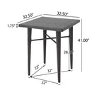 Christopher Knight Home Set Bar Quadrato da Esterno a 5 Pezzi in Vimini Colbin, Marrone Scuro